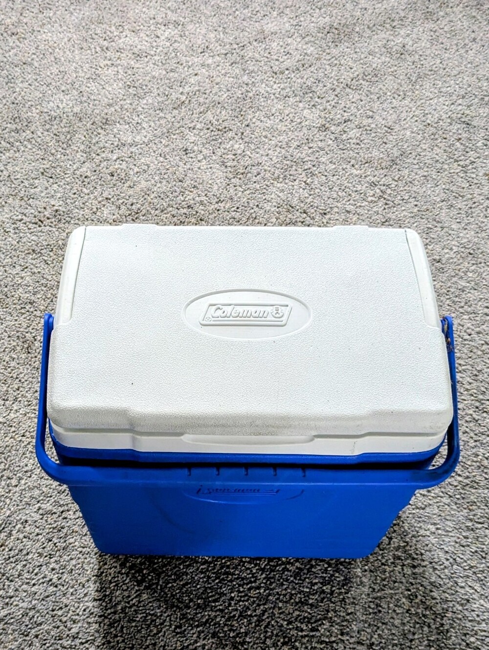 Coleman Blue and White Cooler with Carry Handle